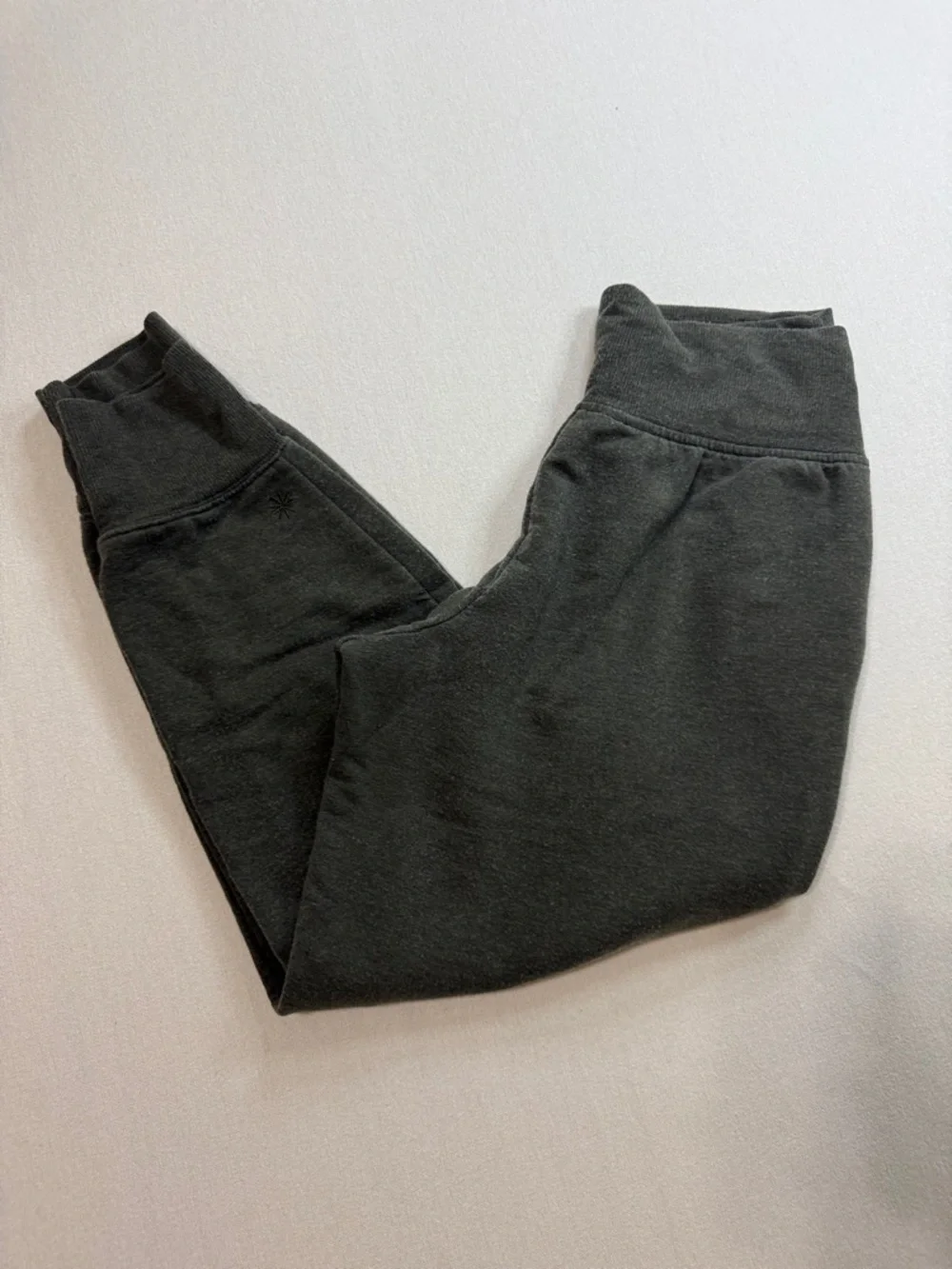 Athleta Olive Green Knit Joggers with Rib Cuffs